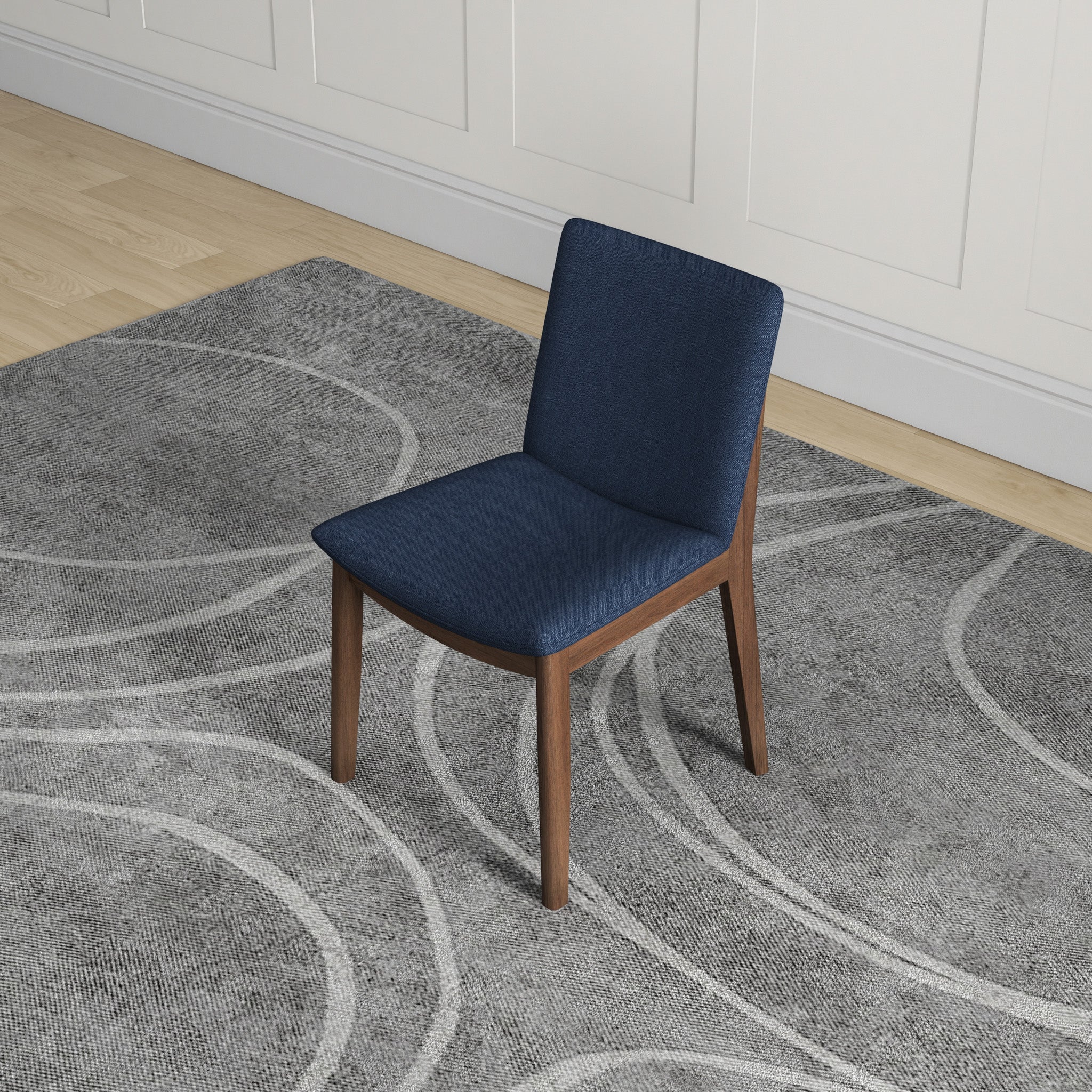 Virginia Mid-Century Modern Scandinavian Dining Chair with Fabric Upholstery - MidinMod