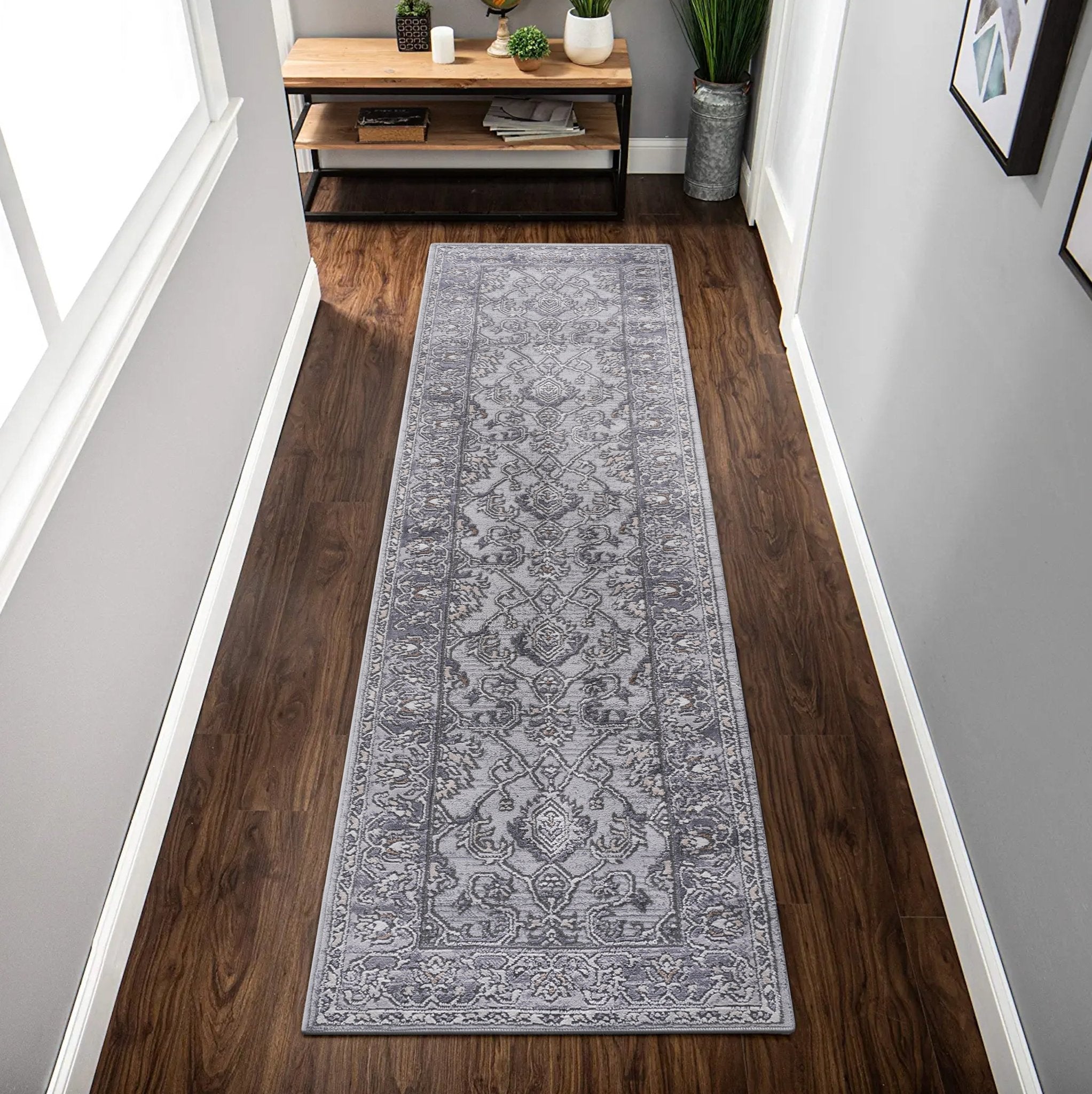 Marfi Grey-Blue Runner Rug 2'2'' x 8' - MidinMod