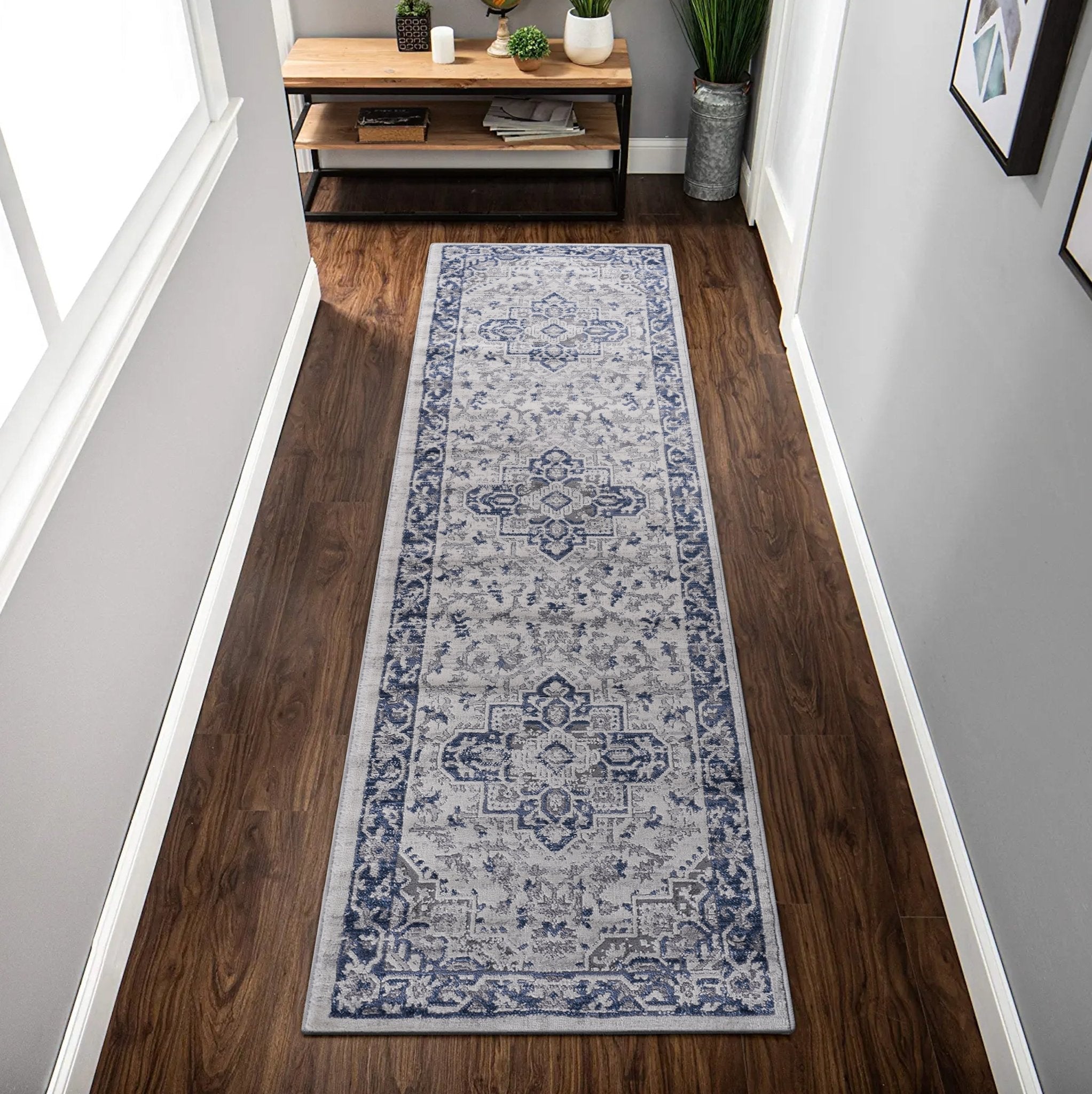 Marfi Blue-Grey Runner Rug 2'2'' x 8' - MidinMod