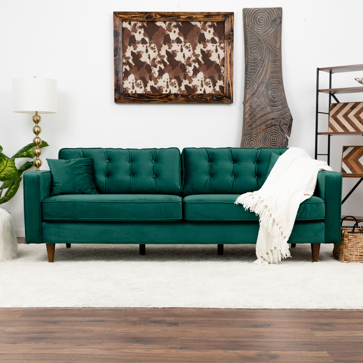 Jersey Sofa (Green Velvet), Mid in Mod