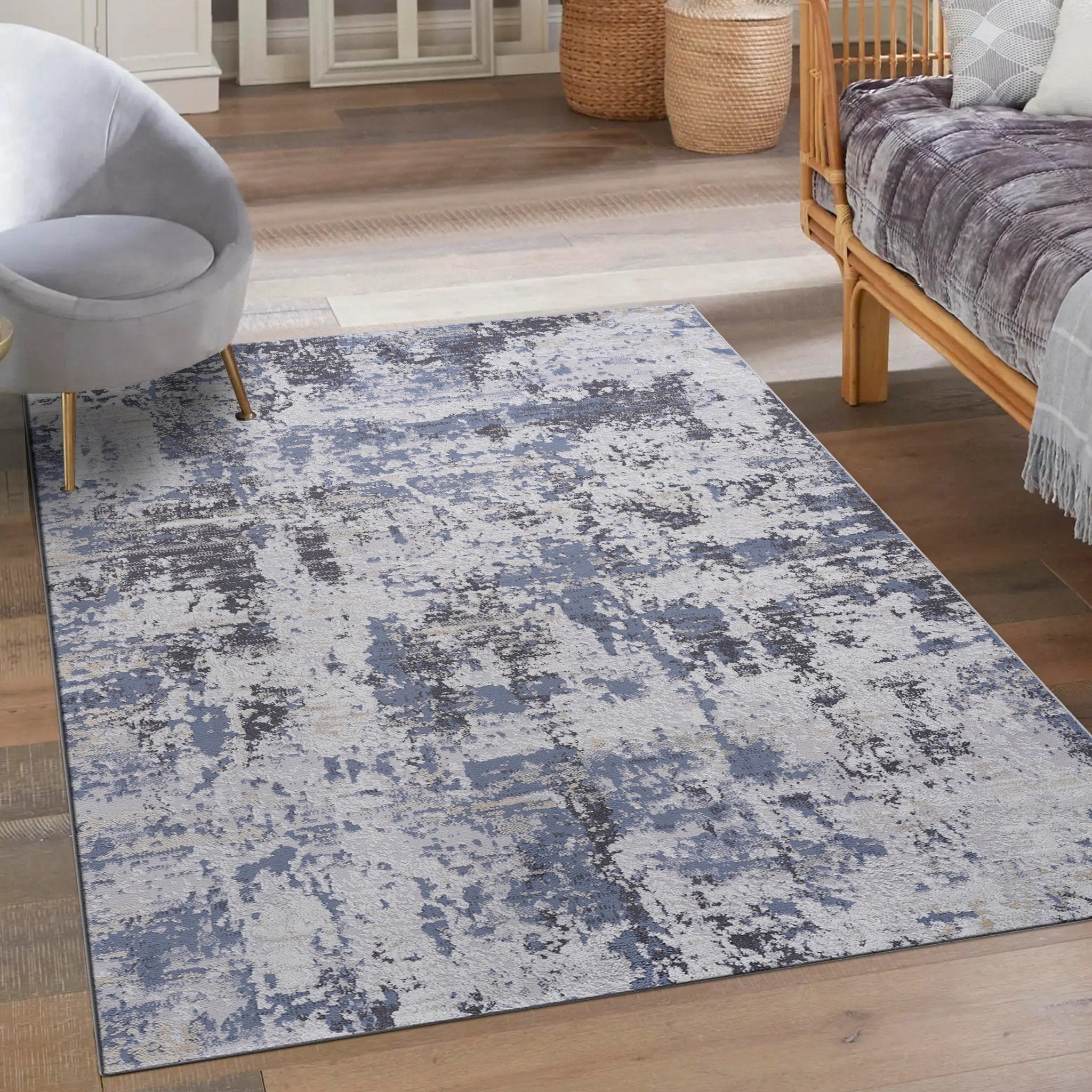 Payas Grey Denim Rug Size 7'9'' x 10' - MidinMod