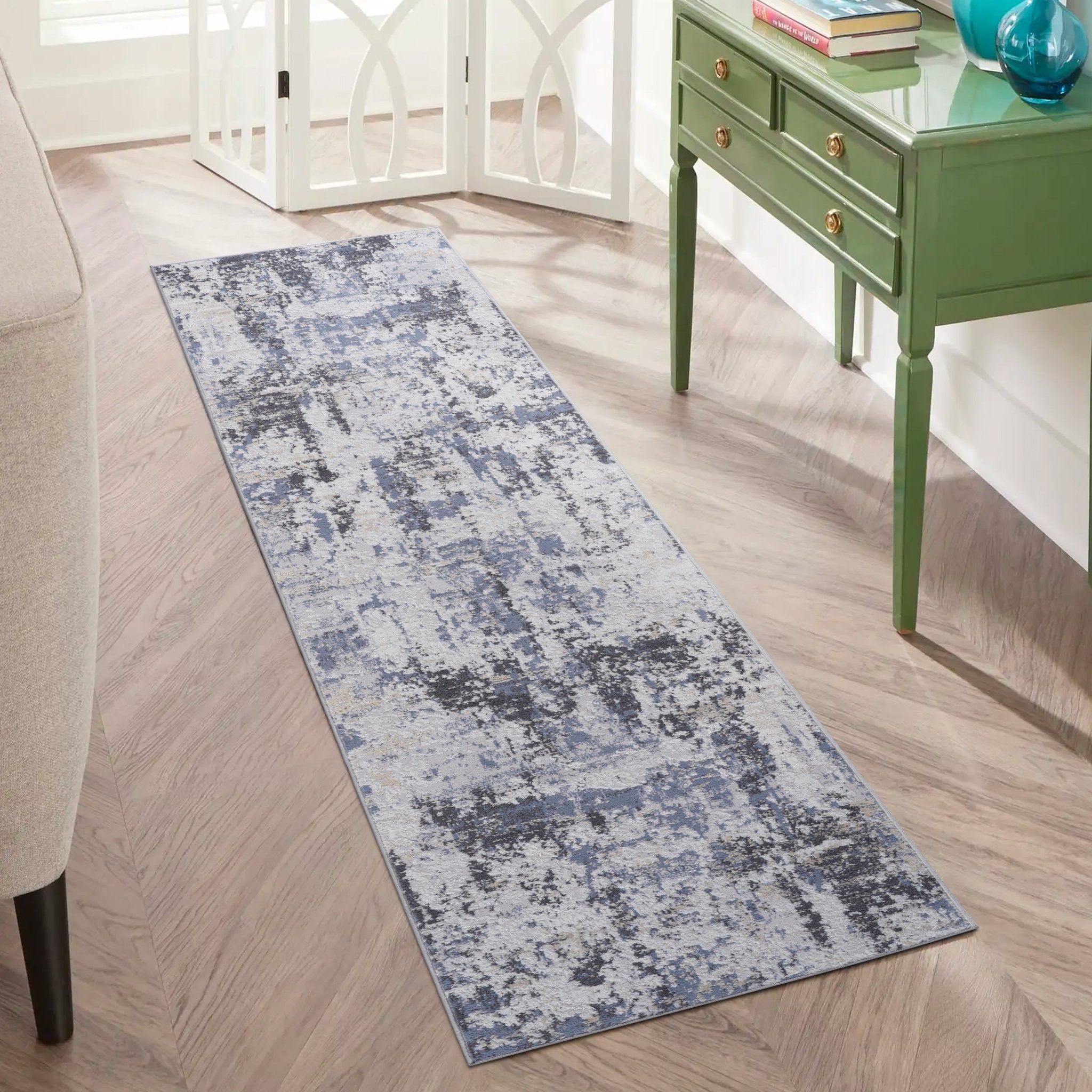 Payas Grey Denim Rug Size 2'2'' x 8' - MidinMod