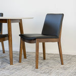 Rixos (Walnut) Dining set with 4 Virginia (Black Leather) Dining Chairs - MidinMod Houston Tx Mid Century Furniture Store - Dining Tables 2