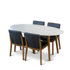 Rixos (Walnut) Dining set with 4 Virginia (Black Leather) Dining Chairs - MidinMod Houston Tx Mid Century Furniture Store - Dining Tables 1