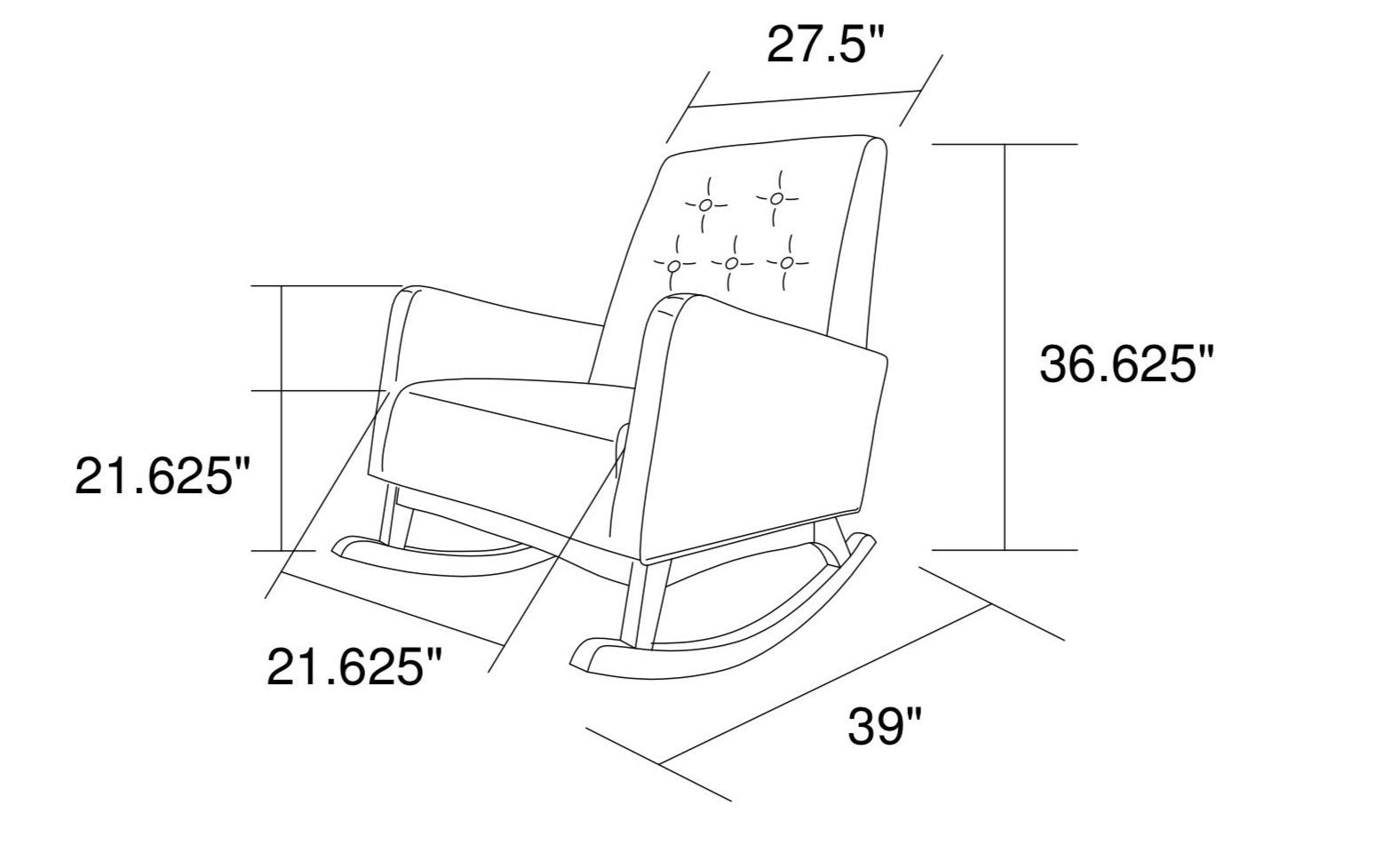 Rocking chair online dimensions